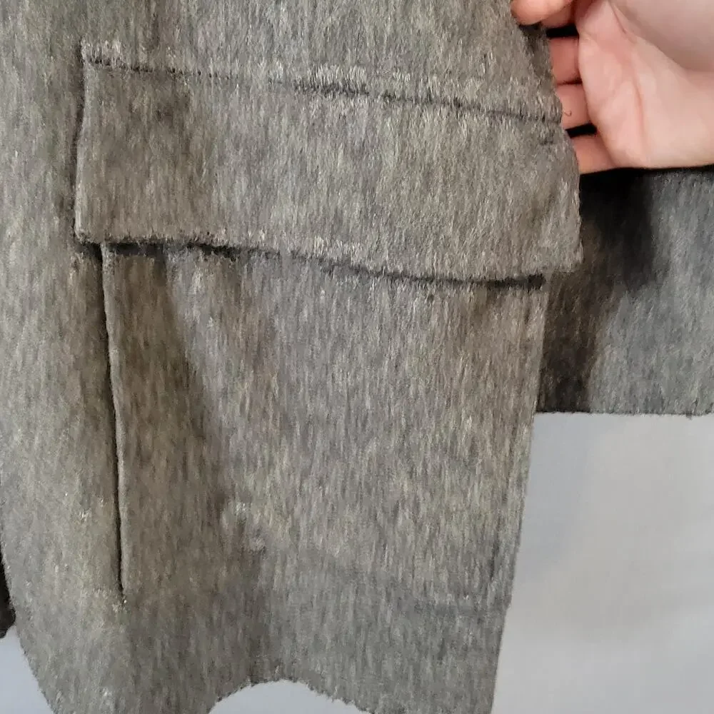 Saratoga Sportswear Boston Gray Wool Field Coat Sherpa Lined USA Overcoat